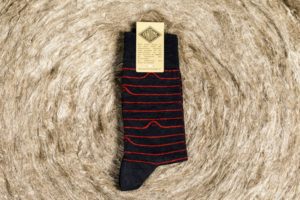Linen socks made in France - « Booo Lines » pattern - Charcoal and It