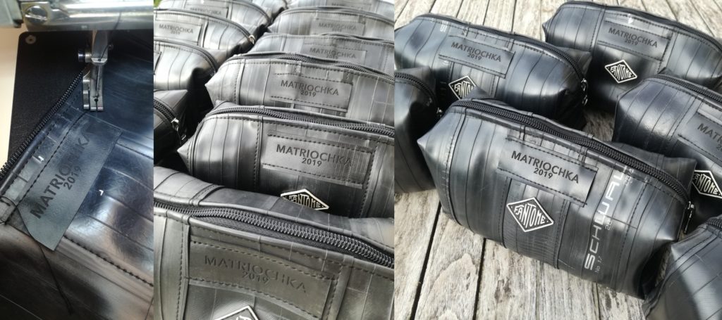 Maison Fantome collaboration Jeremy Frerot Matriochka accessoires en chambre à air de vélo upcycled pouches made in france