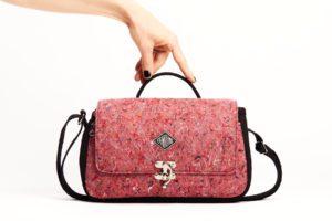 Textile bag in recycled felt granito - fire - Adrienne