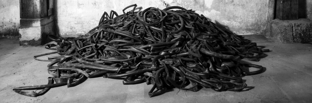 tas de chambre à air à recycler