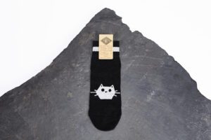 Chaussettes en lin made in France – “Chat célèbre” - Félicette