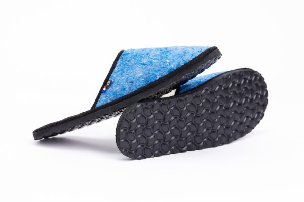 mules chaussons made in france en textiles recyclé. la mode du futur