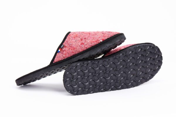 mules chaussons made in france en textiles recyclé. la mode du futur