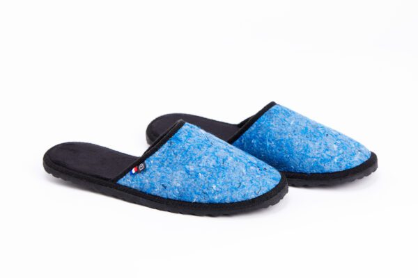 mules chaussons made in france en textiles recyclé. la mode du futur