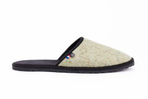 mules chaussons made in france en textiles recyclé. la mode du futur