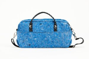 sac à main réalisé à partir de matériaux issus du recyclage. Confection éthique, confection française. maroquinerie alternative.